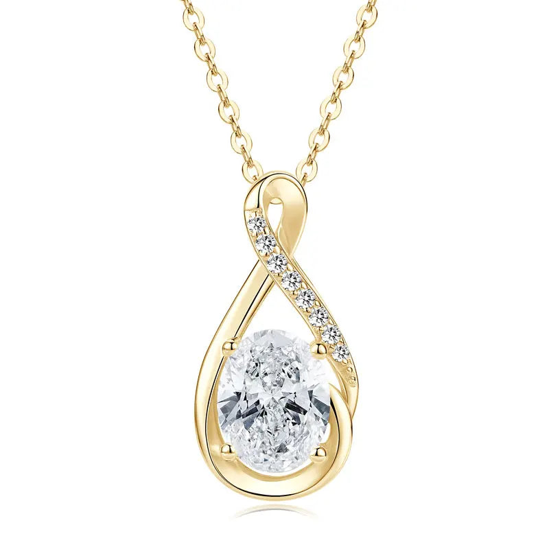 2.0CT Oval Moissanite Pendant Necklace | 925 Sterling Silver | Diamonds Grace