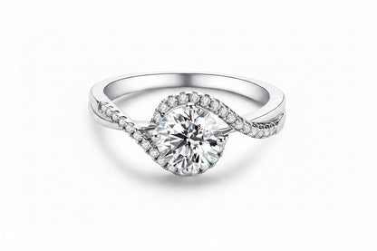 925 Sterling Silver Moissanite Engagement Ring | 1ct Round Brilliant Cut | Diamonds Grace