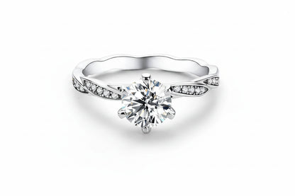 1 Carat Moissanite Engagement Ring | 925 Silver | Diamonds Grace