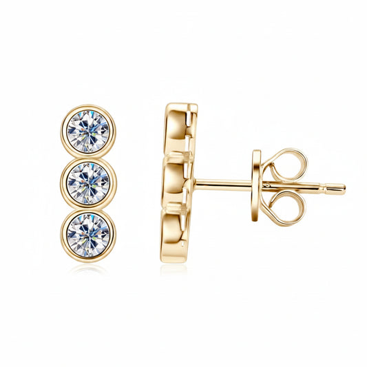 Moissanite Stud Earrings 925 Sterling Silver | Diamonds Grace