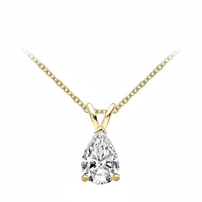 Pear Cut Moissanite Teardrop Pendant Necklace 1.5ct VVS | 925 Silver | Diamonds Grace