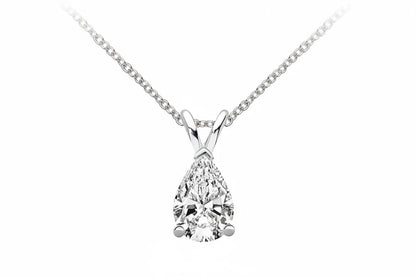 Pear Cut Moissanite Teardrop Pendant Necklace 1.5ct VVS | 925 Silver | Diamonds Grace