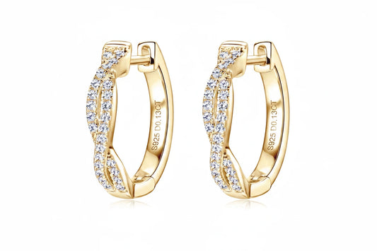 Moissanite Twisted Infinity Hoop Earrings | 925 Sterling Silver | Diamonds Grace