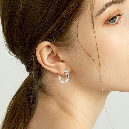 Moissanite Clover Hoop Earrings | D Color VVS1 | 925 Silver | Diamonds Grace