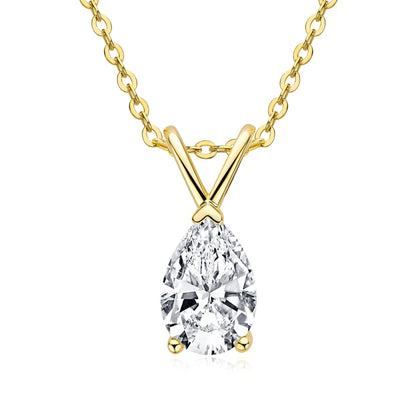Pear Cut Moissanite Teardrop Pendant Necklace 1.5ct VVS | 925 Silver | Diamonds Grace