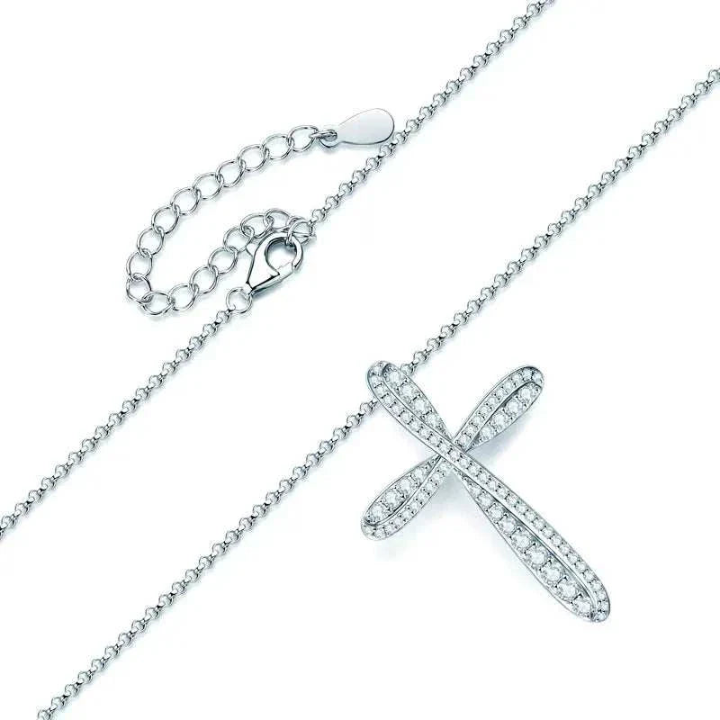 Moissanite Cross Pendant Necklace