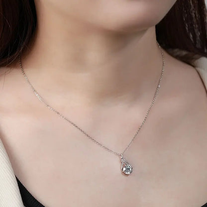 2ct Moissanite Swirl Pendant Necklace D Color VVS1 | 925 Sterling Silver | Diamonds Grace