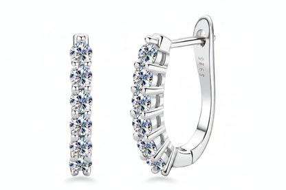 0.1CT Moissanite U-Shaped Earrings 925 Sterling Silver | Diamonds Grace