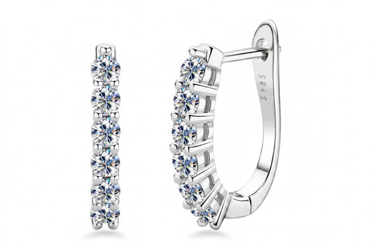 0.1CT Moissanite U-Shaped Earrings 925 Sterling Silver | Diamonds Grace