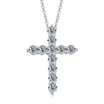 Moissanite Cross Pendant Necklace