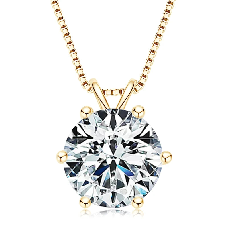 925 Sterling Silver Moissanite Pendant Necklace for Women | Engagement Gift | Diamonds Grace