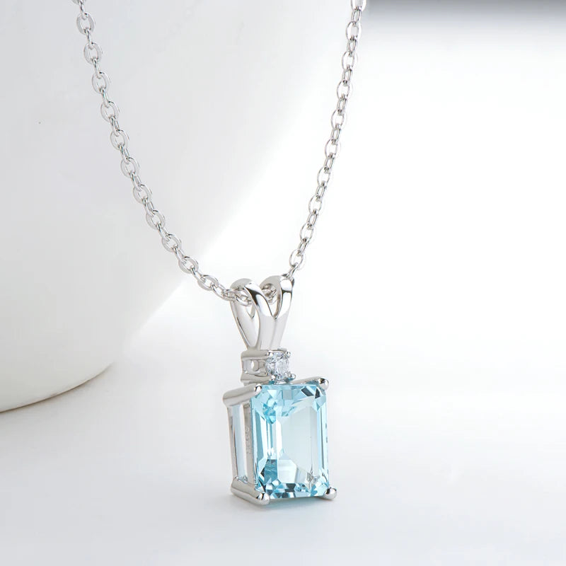 Oval Cut Amethyst Pendant Necklace | 925 Silver White Gold | Diamonds Grace