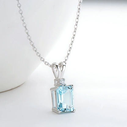 Oval Cut Amethyst Pendant Necklace | 925 Silver White Gold | Diamonds Grace