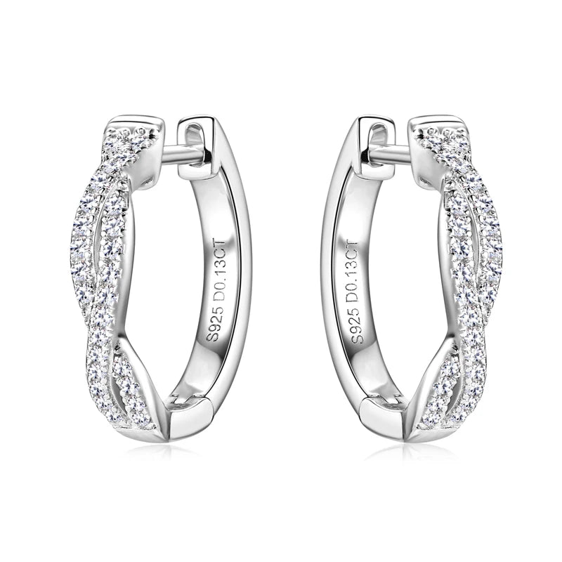Moissanite Twisted Infinity Hoop Earrings | 925 Sterling Silver | Diamonds Grace