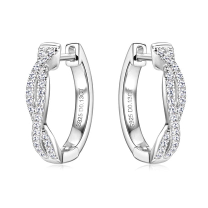 Moissanite Twisted Infinity Hoop Earrings | 925 Sterling Silver | Diamonds Grace