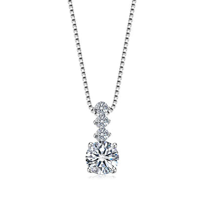 Geometric Moissanite Pendant Necklace | 925 Silver | 1ct Round Brilliant | Diamonds Grace