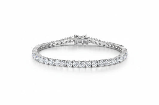 Cubic Zirconia Tennis Bracelet | 3mm Pavé 925 Sterling Silver | Diamonds Grace