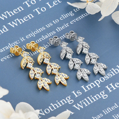 Moissanite Chandelier Drop Earrings | GRA Certified 925 Silver | Diamonds Grace