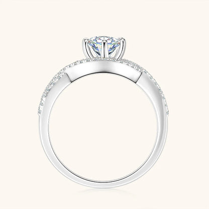 Moissanite Twist Shank Engagement Ring 1ct | 925 Silver Women | Diamonds Grace