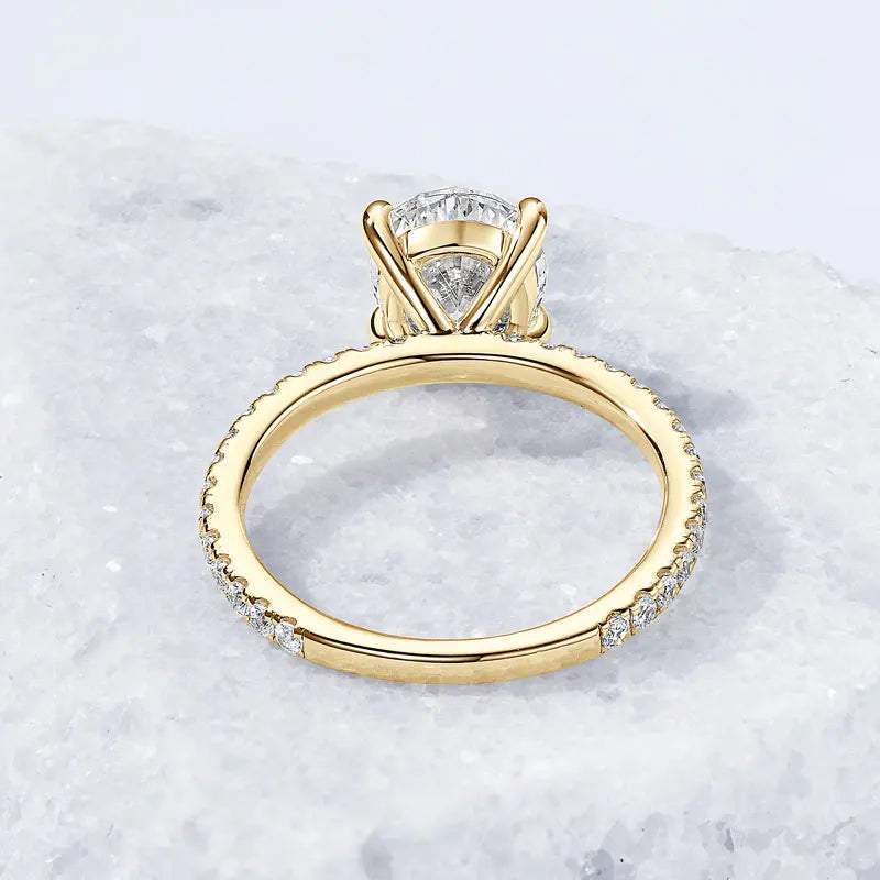 Oval Cut Moissanite Engagement Ring | 3CT D Color VVS1 | S925 Sterling Silver | Diamonds Grace