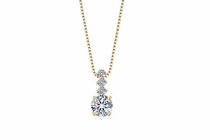 Geometric Moissanite Pendant Necklace | 925 Silver | 1ct Round Brilliant | Diamonds Grace