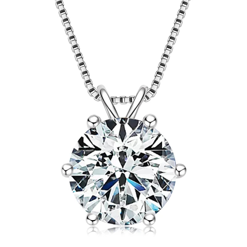 925 Sterling Silver Moissanite Pendant Necklace for Women | Engagement Gift | Diamonds Grace