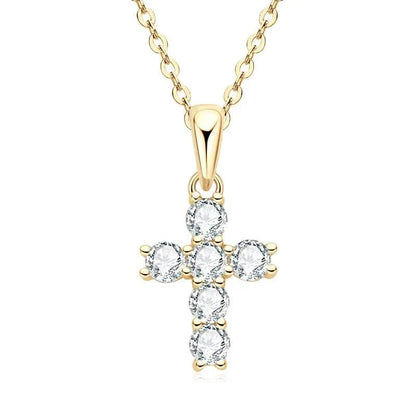 Moissanite Cross Pendant Necklace