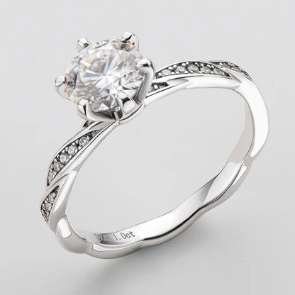 1 Carat Moissanite Engagement Ring | 925 Silver | Diamonds Grace