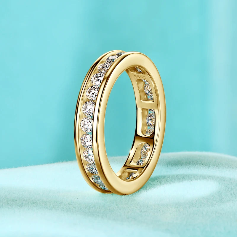 Moissanite Full Eternity Wedding Band | 925 Sterling Silver | Diamonds Grace