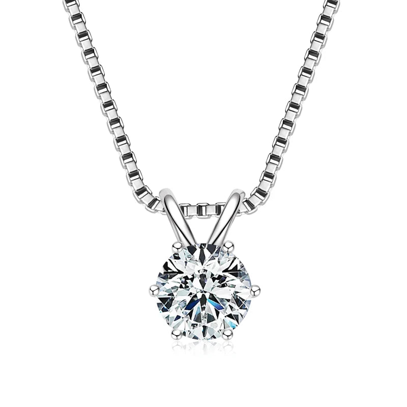 925 Sterling Silver Moissanite Pendant Necklace for Women | Engagement Gift | Diamonds Grace