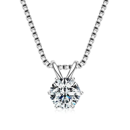 925 Sterling Silver Moissanite Pendant Necklace for Women | Engagement Gift | Diamonds Grace