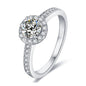 0.5CT Moissanite Halo Engagement Ring | 5mm | S925 Sterling Silver | Diamonds Grace