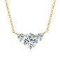 Moissanite 3-Stone Pendant Necklace | 1ct Round Brilliant | 925 Sterling Silver | GRA Certified | Diamonds Grace