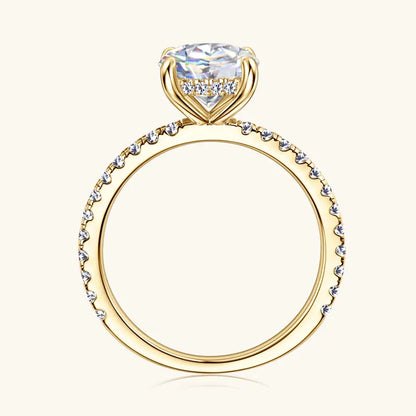 Hidden Halo Moissanite Engagement Ring | 2CT 8mm | S925 Sterling Silver | Diamonds Grace