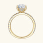 Hidden Halo Moissanite Engagement Ring | 2CT 8mm | S925 Sterling Silver | Diamonds Grace