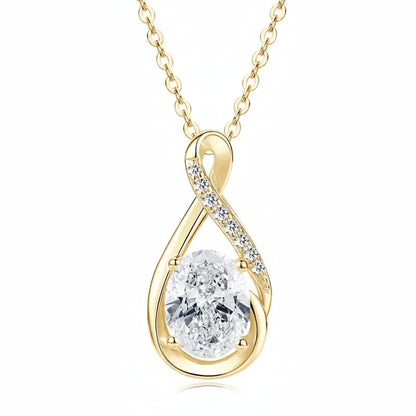 2.0CT Oval Moissanite Pendant Necklace | 925 Sterling Silver | Diamonds Grace