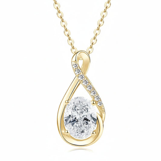 2.0CT Oval Moissanite Pendant Necklace | 925 Sterling Silver | Diamonds Grace