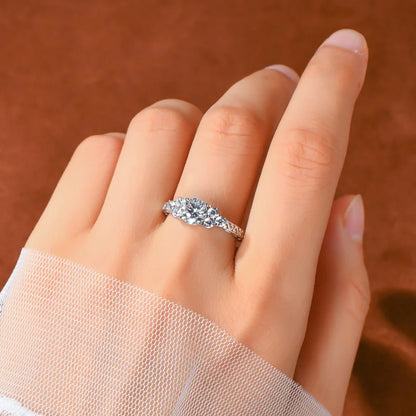 1ct Moissanite 7-Stone Engagement Ring | 925 Sterling Silver | Diamonds Grace
