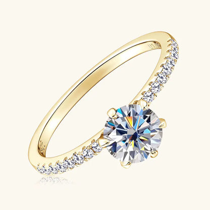 Round Cut Moissanite Engagement Ring 1ct D Color VVS | 925 Silver | Diamonds Grace