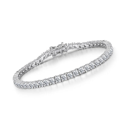 Cubic Zirconia Tennis Bracelet | 3mm Pavé 925 Sterling Silver | Diamonds Grace
