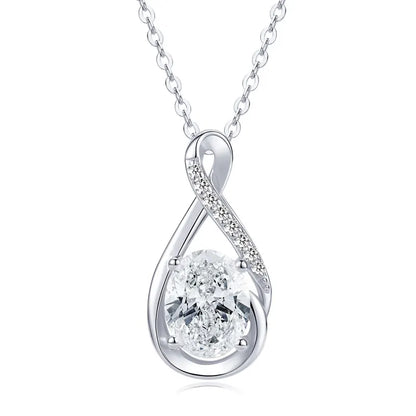 2.0CT Oval Moissanite Pendant Necklace | 925 Sterling Silver | Diamonds Grace