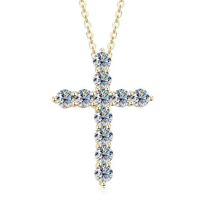 Moissanite Cross Pendant Necklace