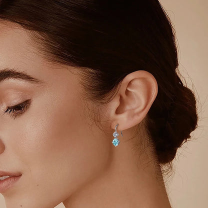 GRA Certified Moissanite Dangle Hook Earrings | D Color VVS1 | 925 Silver | Diamonds Grace
