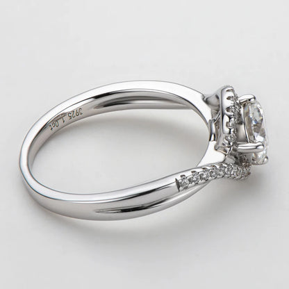 925 Sterling Silver Moissanite Engagement Ring | 1ct Round Brilliant Cut | Diamonds Grace