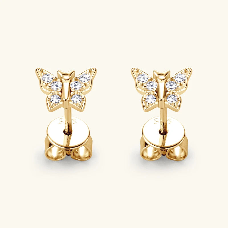 Moissanite Butterfly Stud Earrings 925 Silver | Diamonds Grace