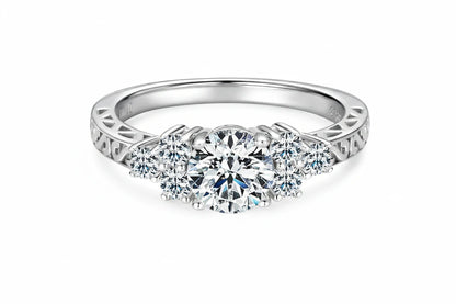 1ct Moissanite 7-Stone Engagement Ring | 925 Sterling Silver | Diamonds Grace