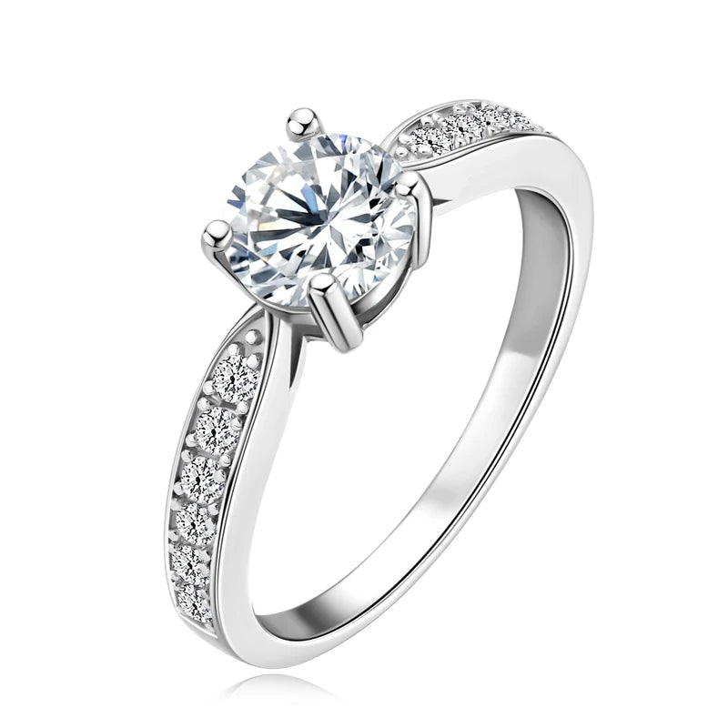 Round Moissanite Engagement Ring 1ct D Color | 925 Silver | Diamonds Grace