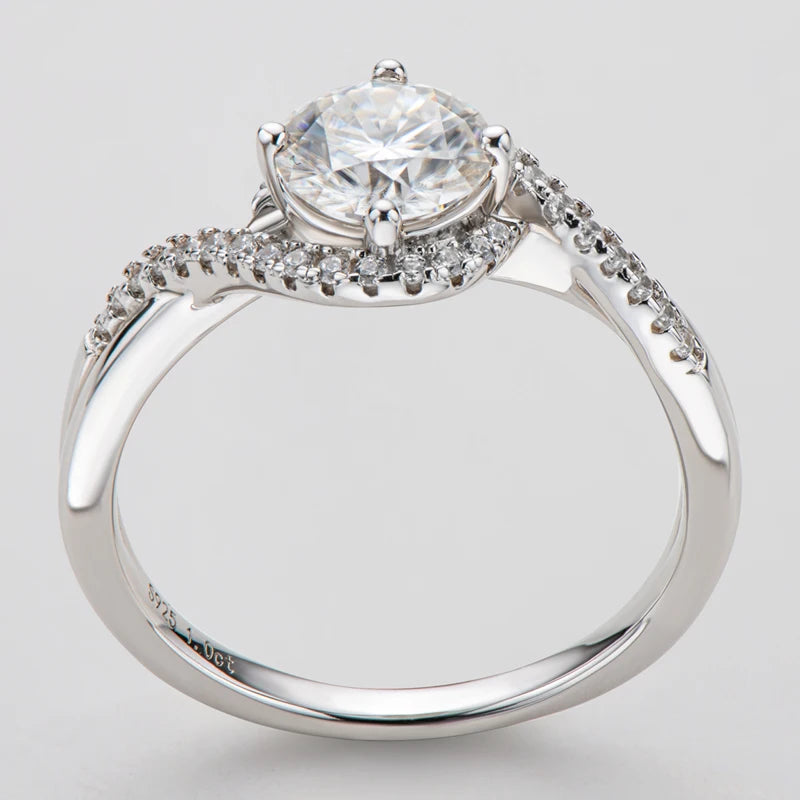 925 Sterling Silver Moissanite Engagement Ring | 1ct Round Brilliant Cut | Diamonds Grace