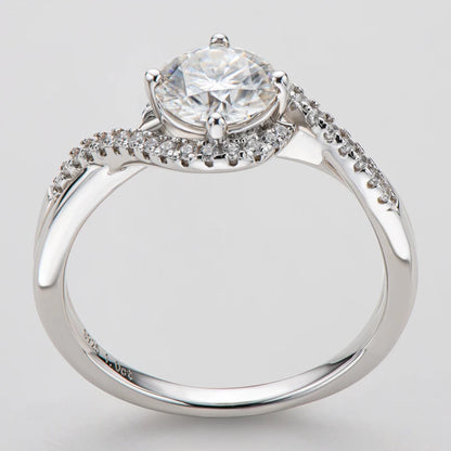 925 Sterling Silver Moissanite Engagement Ring | 1ct Round Brilliant Cut | Diamonds Grace