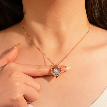 Moissanite Heart Pendant Necklace | 2ct & 3ct Round Cut | GRA Certified 925 Sterling Silver | Diamonds Grace